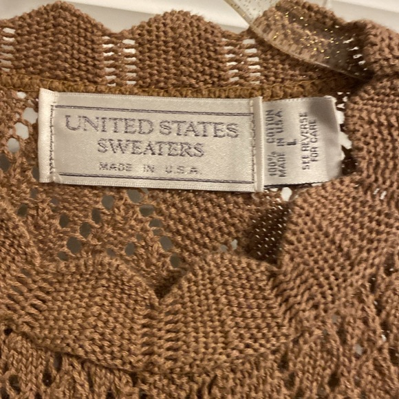 Vintage Brown Knit Sweater L - Picture 2 of 2
